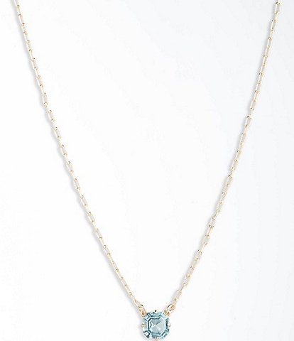 Lauren Ralph Lauren Gold Tone Stone Carded Short Pendant 16'' Necklace