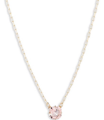 Lauren Ralph Lauren Gold Tone Vintage Rose Stone Carded Short Pendant Necklace