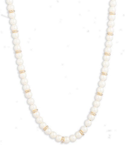 Lauren Ralph Lauren Gold Tone White Pearl Pave Collar Necklace