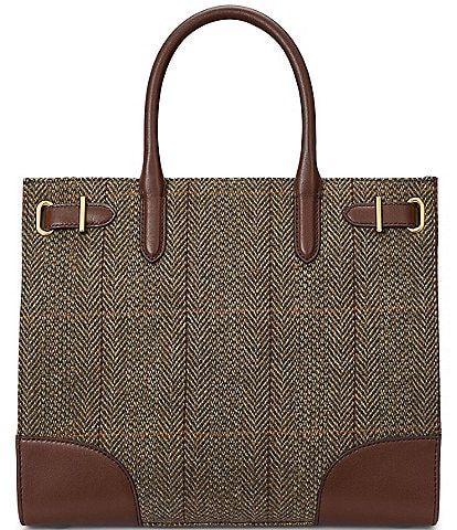 Lauren Ralph Lauren Herringbone Tweed Medium Devyn Tote Bag