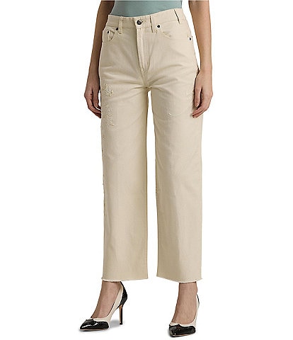 RRL by Ralph Lauren Womens Cropped Cotton Wide-Leg Trouser New Military  Khaki | The Sporting Lodge