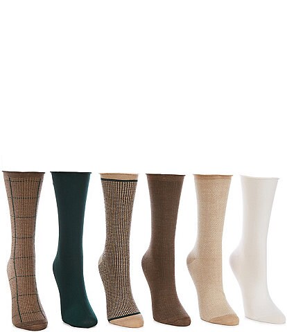 Lauren Ralph Lauren Houndstooth Trouser Socks, 6 Pack