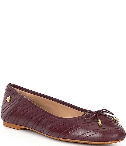 Lauren Ralph Lauren Jayna Stitched Leather Ballet Flats