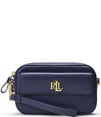 Lauren Ralph Lauren Leather Gold Hardware Small Marcy Convertible Crossbody Bag