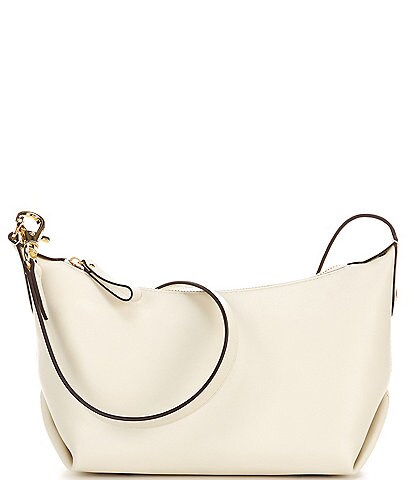 Lauren Ralph Lauren Leather Small Gold Zip Kassie Shoulder Bag