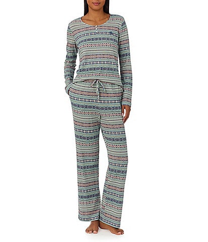 Lauren Ralph Lauren Long Sleeve Scoop Neck Long Pant Cloud Knit Pajama Set