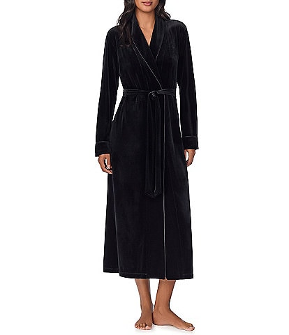 Lauren Ralph Lauren Long Sleeve Shawl Collar Long Cozy Velvet Robe