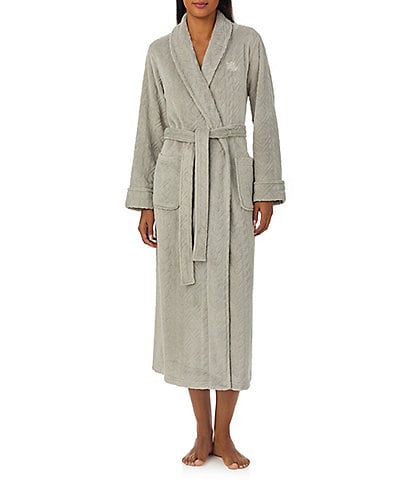 Lauren Ralph Lauren Long Sleeve Shawl Collar Long Robe