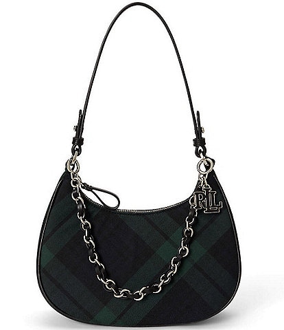 Lauren Ralph Lauren Marcy Tartan Plaid Medium Chain Zip Shoulder Bag