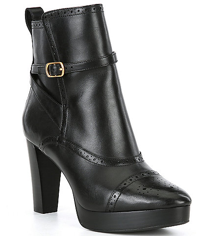 Lauren Ralph Lauren Mckinsey Burnished Leather Booties