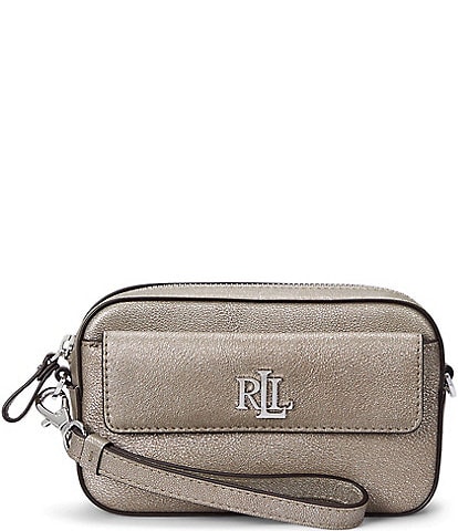 Lauren Ralph Lauren Metallic Silver Small Marcy Convertible Crossbody Bag