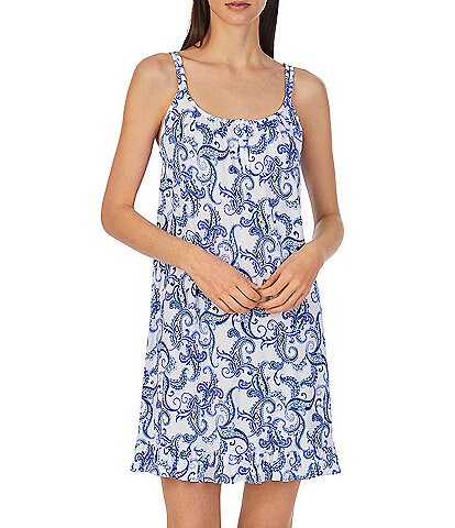 Lauren Ralph Lauren Dot Printed Double Strap Knit Short Cotton