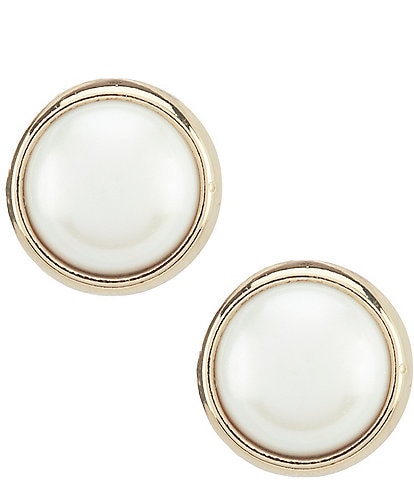 Lauren Ralph Lauren Pearl Bezel Stud Earrings
