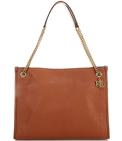 Lauren Ralph Lauren Pebbled Leather Large Bradley Tote Bag