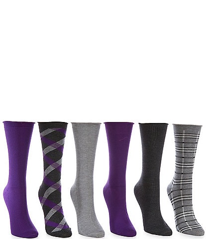 Lauren Ralph Lauren Plaid Trouser Socks, 6 Pack