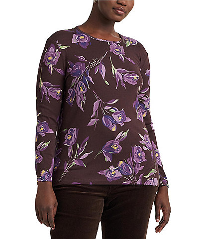 Plus Size Purple 'Los Angeles' Oversized Tunic T-Shirt Dress