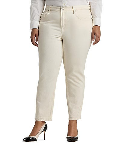 Lauren Ralph Lauren Plus Size High-Rise Straight Ankle Jeans (White Wash) Women's  Jeans - ShopStyle