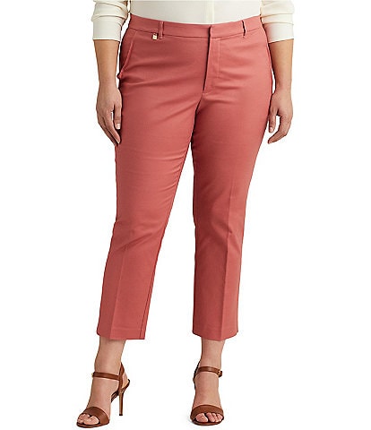 Lauren Ralph Lauren Plus Size Stretch Cotton Mid-Rise Skinny Cropped Pant