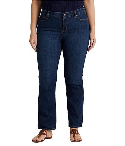 Lauren Ralph Lauren Plus Size Stretch Denim Premier Straight-Leg Jeans