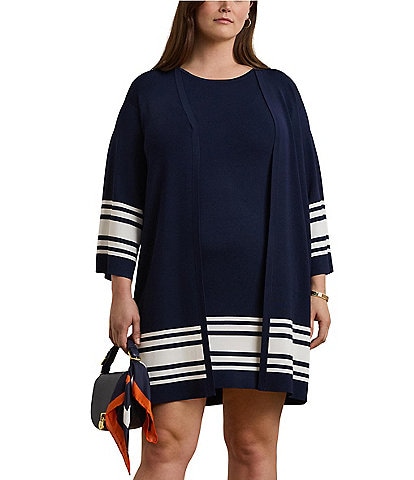Lauren Ralph Lauren Plus Size Two-Tone Cardigan