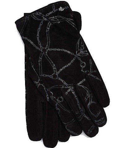 Lauren Ralph Lauren Print Suede Belting Gloves