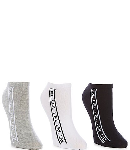 Lauren Ralph Lauren Racing Stripe Ankle Socks, 3 Pack