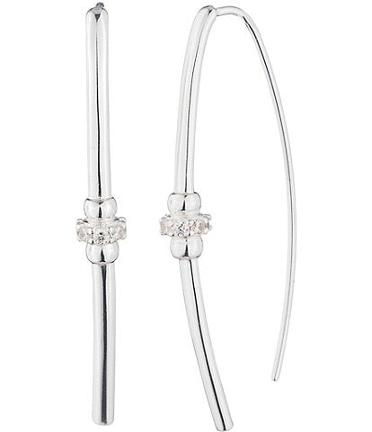 Lauren Ralph Lauren Rondelle Sterling Silver Crystal Threader Earrings