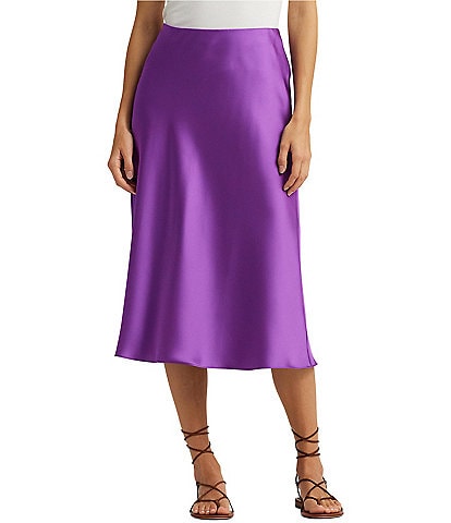 Lauren Ralph Lauren Satin Charmeuse Midi Skirt
