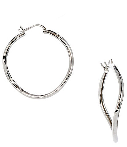 Silver Tone Hoop Earrings