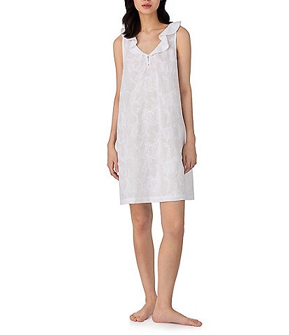 Lauren Ralph Lauren Sleeveless Flutter V-Neck Short Nightgown