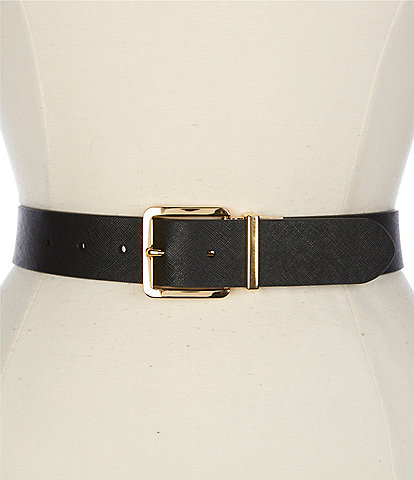 Lauren Ralph Lauren Square 1.25" Reversible Crosshatch Leather Belt