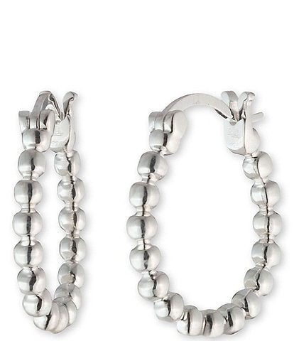Lauren Ralph Lauren Sterling Silver Bead Hoop Earrings