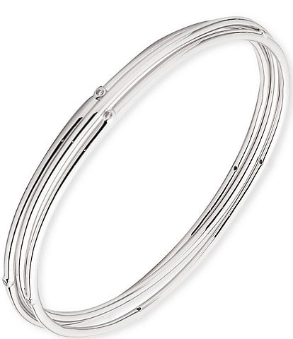 Lauren Ralph Lauren Sterling Silver Pave Criss Cross Bangle