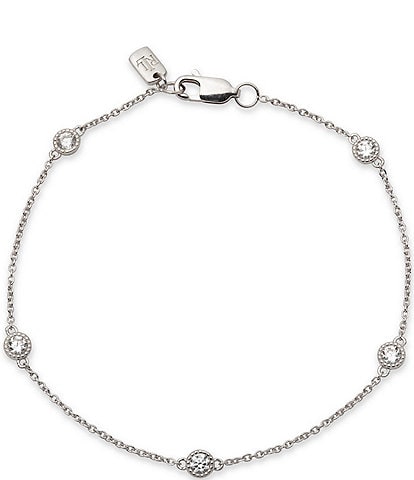 Lauren Ralph Lauren Sterling Silver CZ Stationed Flex Line Bracelet
