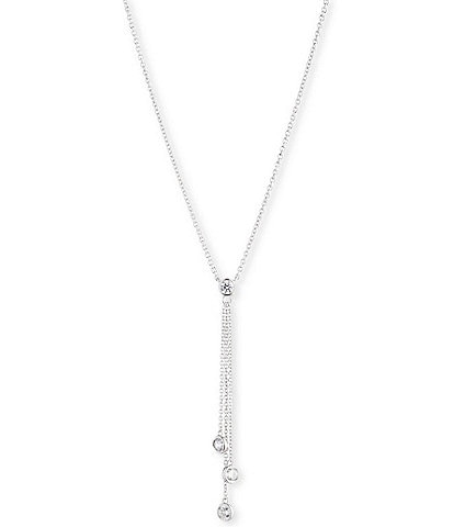Lauren Ralph Lauren Sterling Silver Fringe Y Necklace
