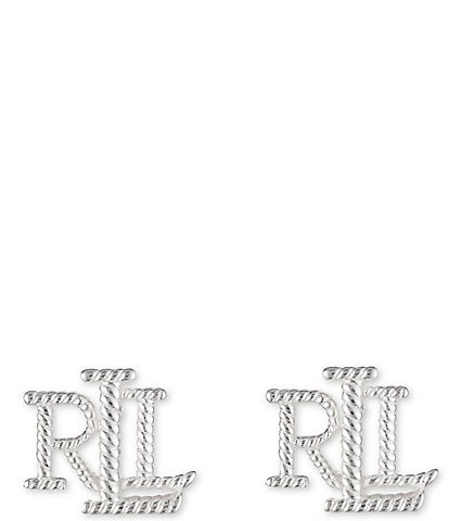 Lauren Ralph Lauren Sterling Silver LRL Logo Stud Earrings