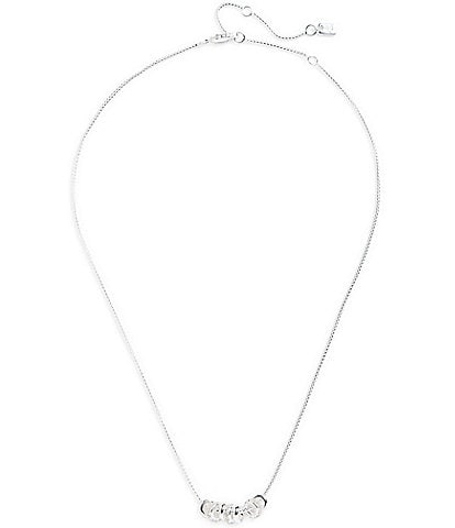 Lauren Ralph Lauren Sterling Silver Rondelle Frontal Collar Necklace