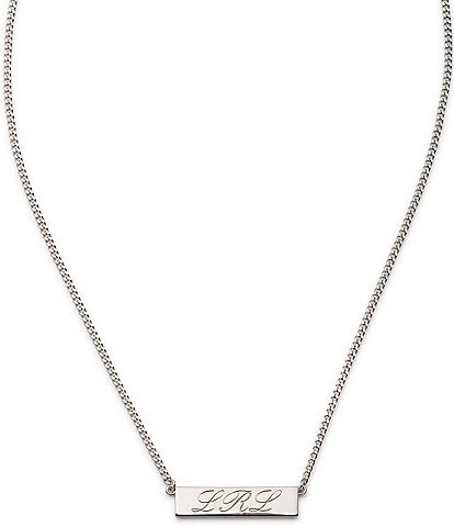 Lauren Ralph Lauren Sterling Silver Script Logo Frontal Collar Necklace