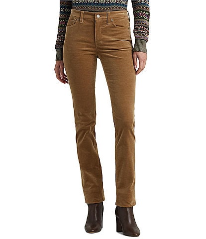 Lauren Ralph Lauren Stretch Corduroy Mid Rise Straight Pants