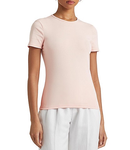 Lauren Ralph Lauren Short Sleeve Round Neck Stretch Cotton T-Shirt