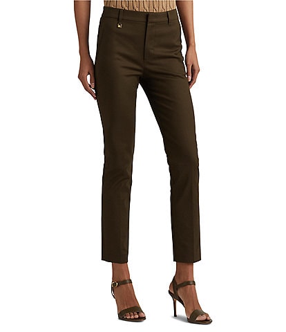 Lauren Ralph Lauren Stretch Mid Rise Cropped Ankle Straight Pants