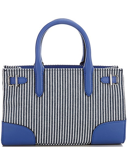 Lauren Ralph Lauren Striped Canvas Small Devyn Tote Bag