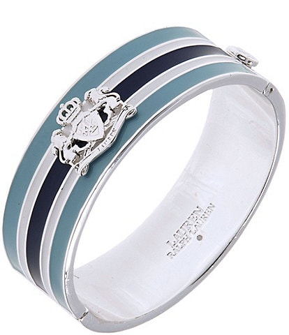 Lauren Ralph Lauren Striped Crest Bangle Bracelet