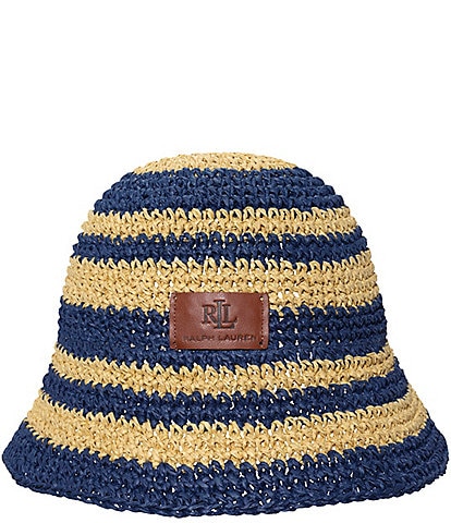 Lauren Ralph Lauren Striped Crochet Bucket Hat