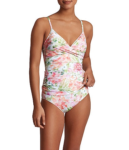 Lauren Ralph Lauren Summer Floral Print Surplice Underwire Tankini Swim Top & Hipster Swim Bottom
