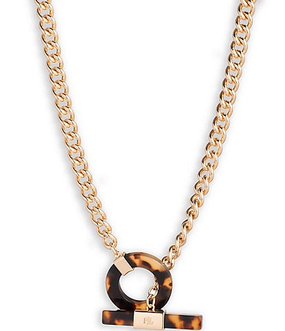 Lauren Ralph Lauren Tortoise Toggle Chain Collar Necklace
