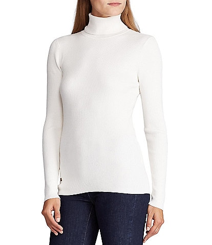 Lauren Ralph Lauren Turtleneck Long Sleeve Stretch Cotton Blend Sweater