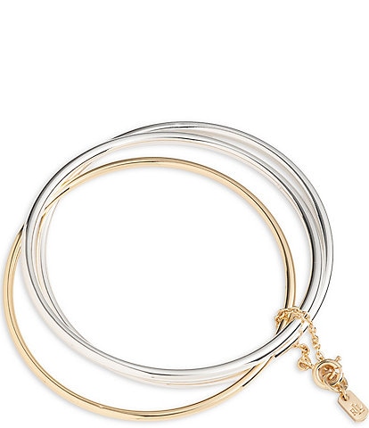 Lauren Ralph Lauren Two Tone Connected Bangle Bracelet Set