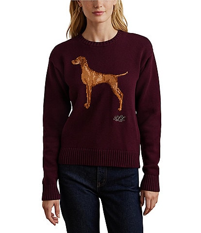 Lauren Ralph Lauren Vizsla Crew Neck "LRL" Script Embroidered Sweater