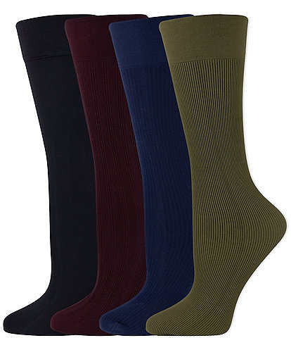 Lauren Ralph Lauren Women's Multi Texture Trouser Socks, 4 Pack
